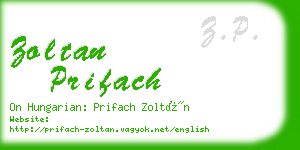 zoltan prifach business card